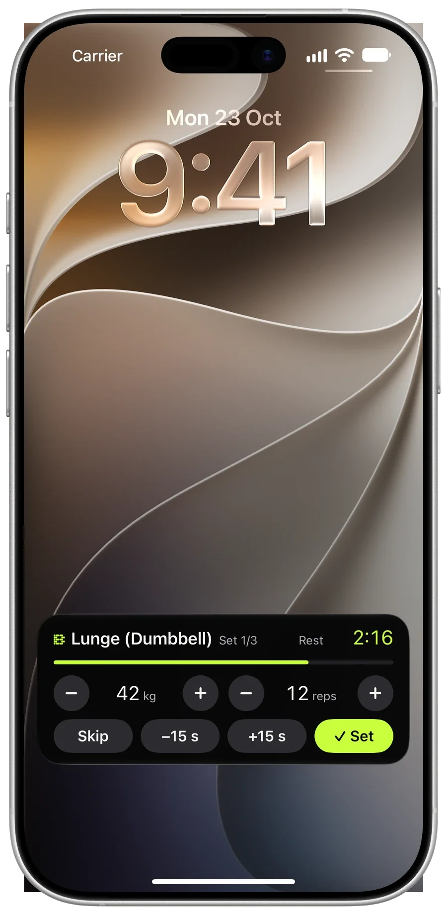 Brick rest timer during a workout