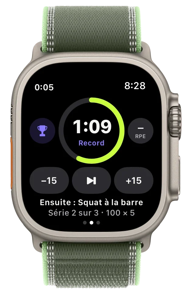 Minuteur de repos Brick sur Apple Watch