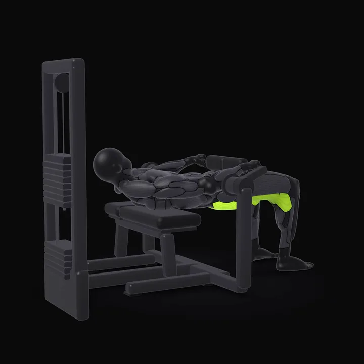 Animation 3D : Hip thrust à la machine